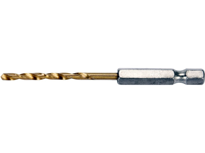 Свердло по металу HSS-TiN 3 мм HEX 1/4" YATO YT-44754, DIN 338, 81 мм