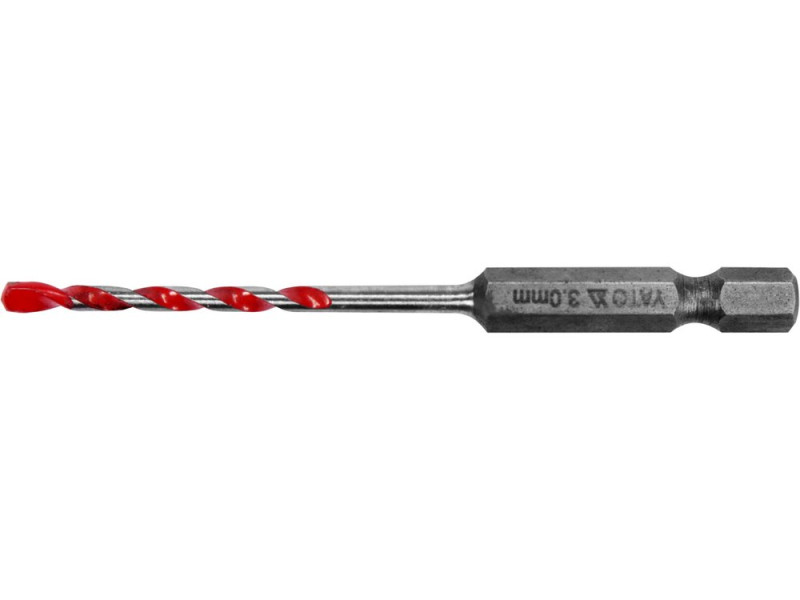 Сверло универсальное твердосплавное 3×85 мм HEX 1/4" YATO YT-44780