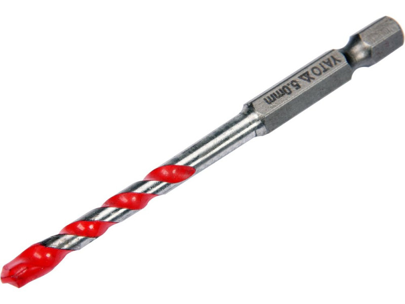 Сверло универсальное твердосплавное 5×85 мм HEX 1/4" YATO YT-44782