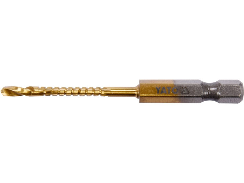 Свердло по металу HSS-TiN 3,0 мм YATO YT-44820, хвостовик HEX 1/4"