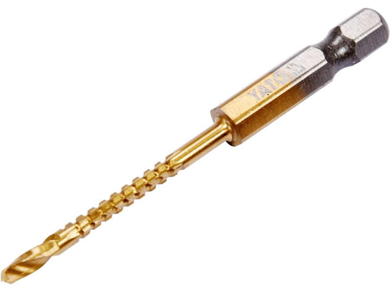 Свердло по металу HSS-TiN 3,0 мм YATO YT-44820, хвостовик HEX 1/4"