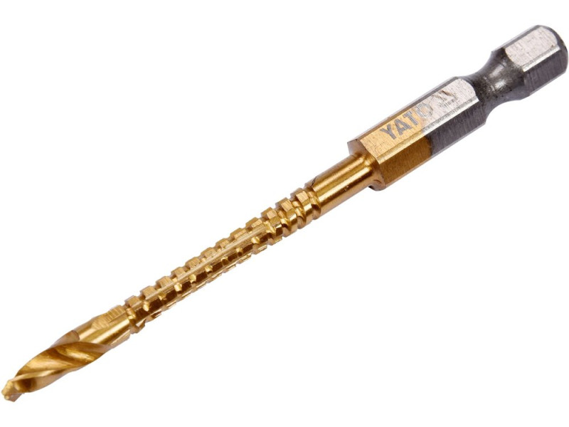 Сверло по металлу HSS-TiN 4,0 мм YATO YT-44821, хвостовик HEX 1/4"