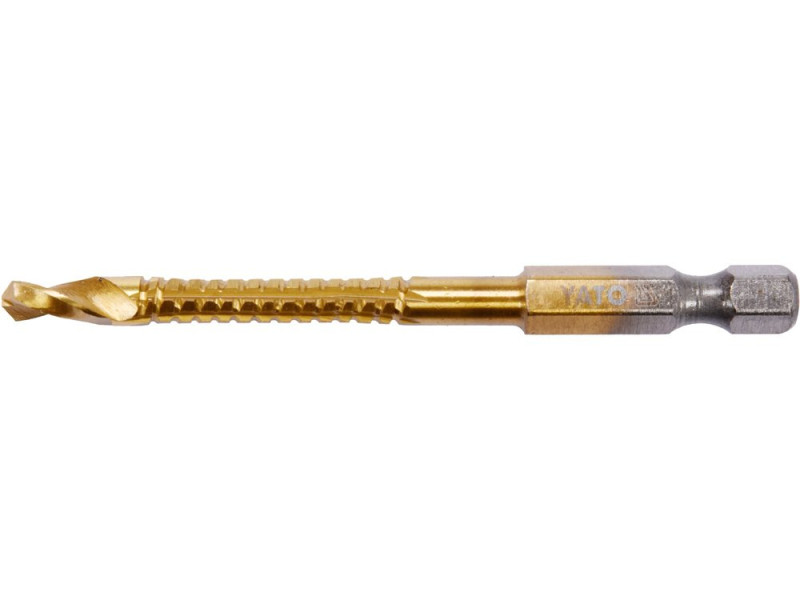 Сверло по металлу HSS-TiN 5,0 мм YATO YT-44822, хвостовик HEX 1/4"