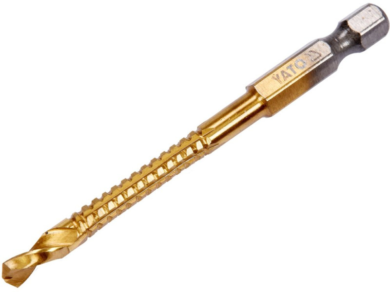 Сверло по металлу HSS-TiN 5,0 мм YATO YT-44822, хвостовик HEX 1/4"