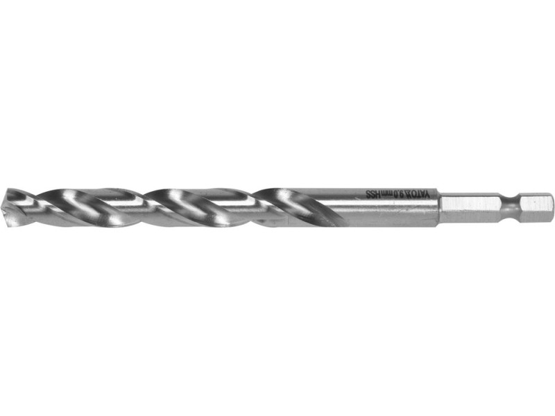 Свердло по металу HSS 9,0 мм HEX 1/4" YATO YT-44878, DIN 338, 125 мм