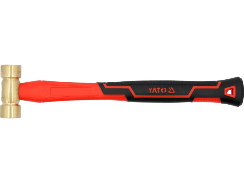 Молоток с медным обухом YATO m= 300 г, стекловолокнистая ручка (YT-45291)