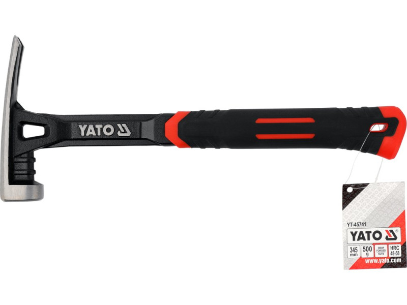 Молоток сталевий монолітний YATO з цвяходером, m= 500 г (YT-45741)