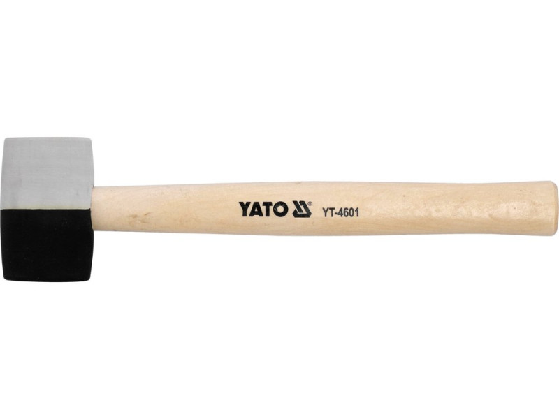 Молоток гумовий YATO 2-шаровий Ø= 49 мм з дерев. ручкою, m= 340 г, l= 290 мм (YT-4601)