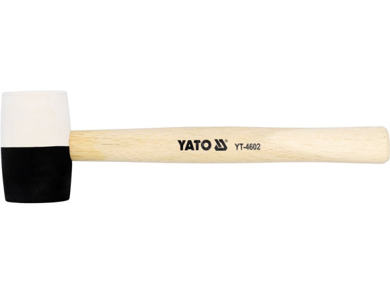 Молоток гумовий YATO 2-шаровий Ø= 50 мм з дерев. ручкою, m= 370 г, l= 300 мм (YT-4602)