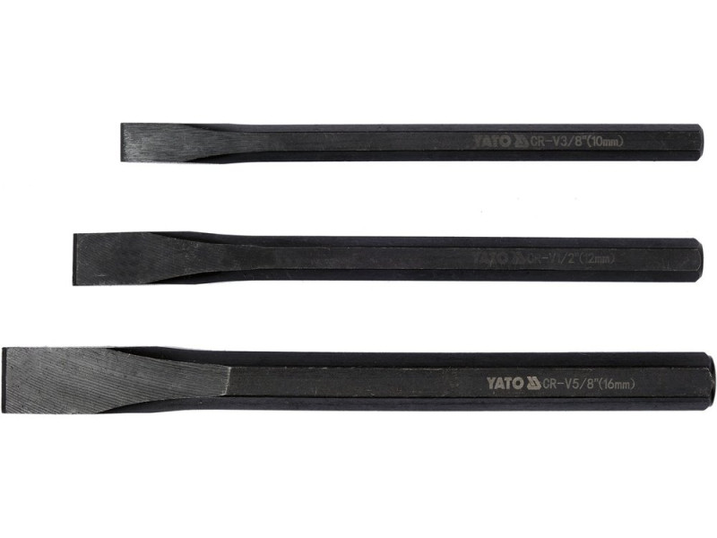 Набір зубил плоских 3 шт YATO YT-4711, CrV