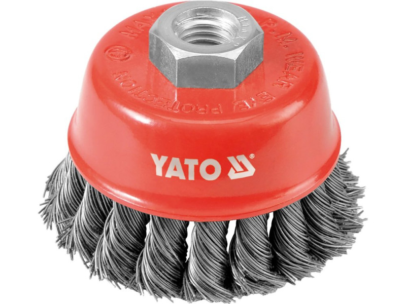 Щетка торцевая YATO YT-4767, M14, 60 мм, плетеная проволока