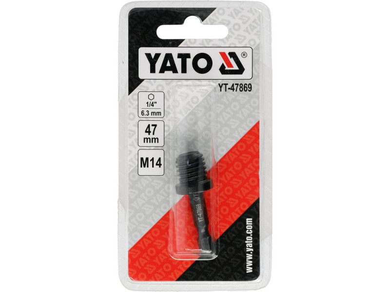 Тримач кріпильних дисків до КШМ з гвинтом YATO 6-гранний хвостовик - 1/4 на М14, l= 47 мм (YT-47869)