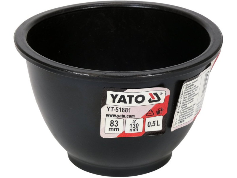 Ємність гумова для гіпсу YATO, об'єм- 0,5 л, Ø= 130 мм, H= 83 мм (YT-51881)