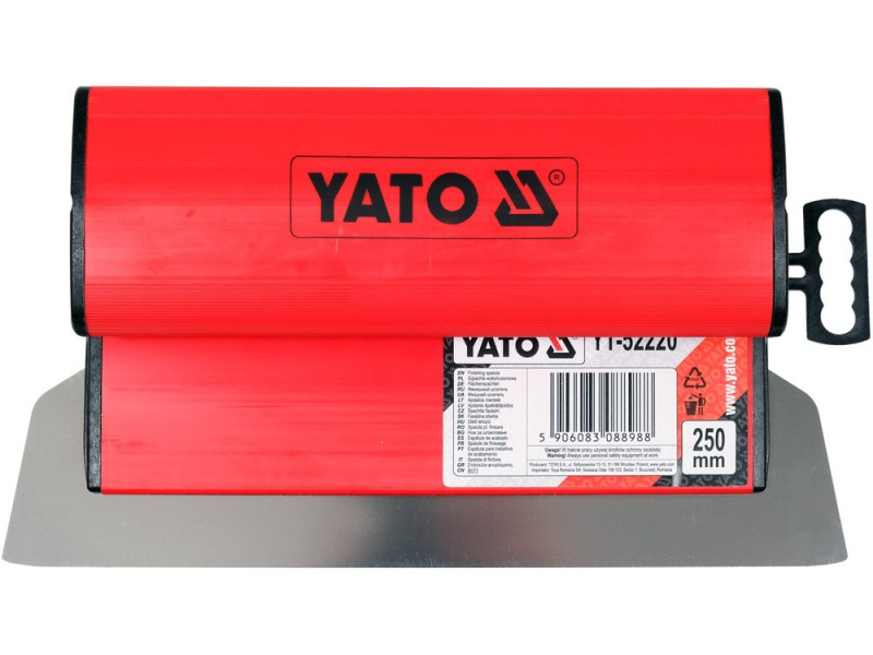 Шпатель для фінішного шпаклювання з ПВХ ручкою YATO, 250 мм, зі змінним лезом (YT-52220)