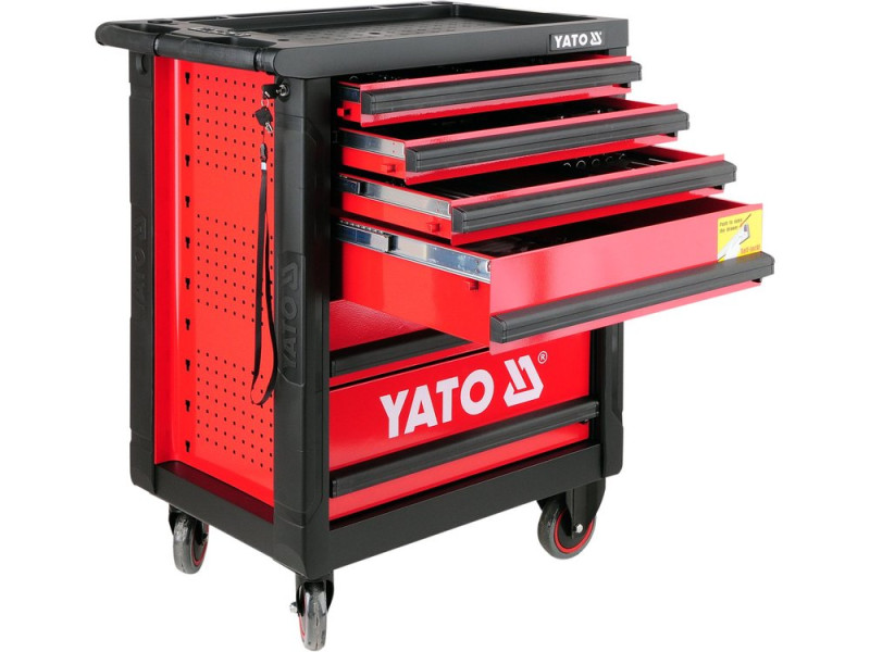 Шафа з інструментами YATO, на колесах, 6 шуфляд, 958x766x465 мм, набір 177 шт. (YT-5530)