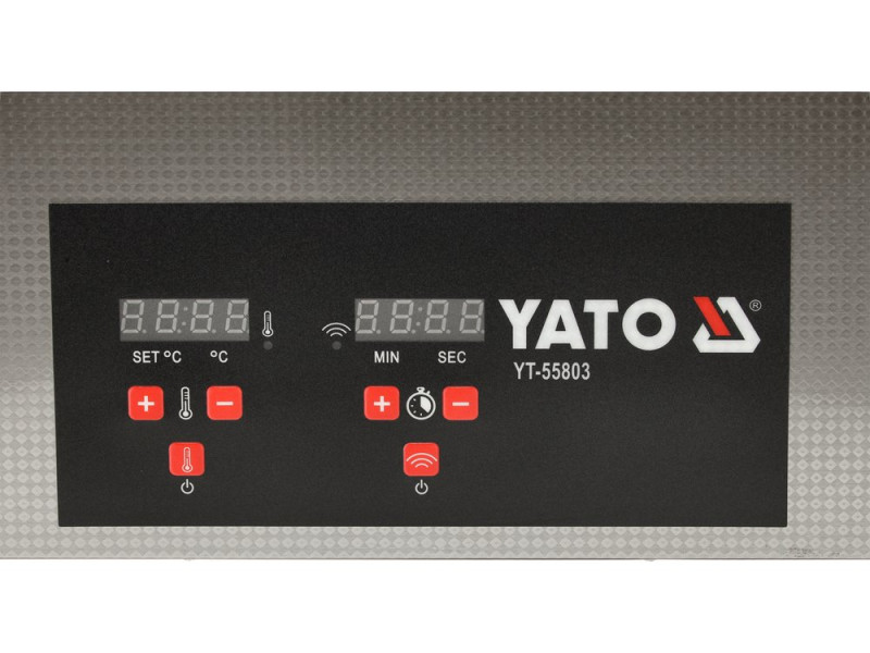 Мийка для майстерні ультразвукова YATO мереж 230В, 600Вт ванна 50х 33х 33 см 30 л, роб. темп- 0-80ºС (YT-55803)
