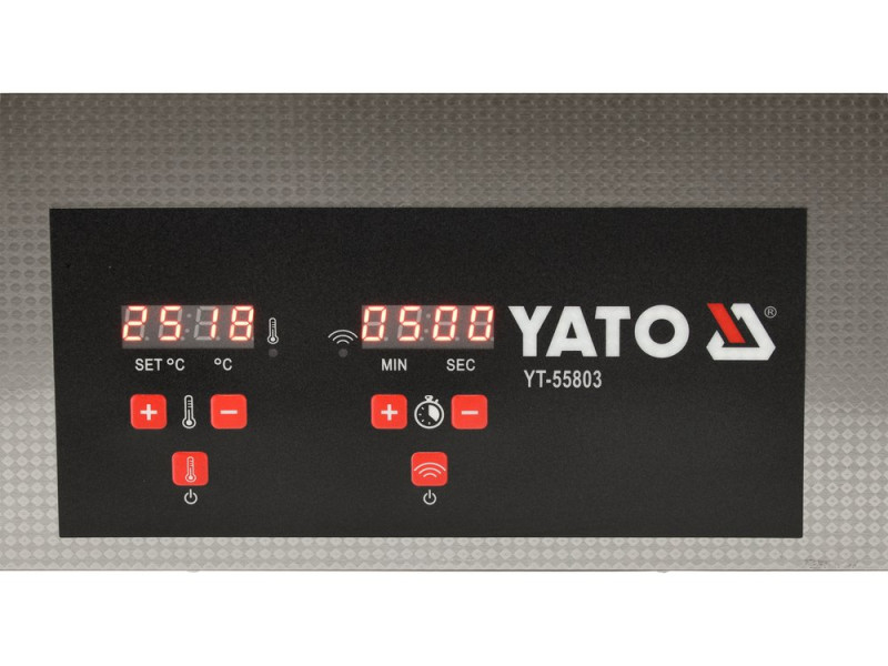 Мийка для майстерні ультразвукова YATO мереж 230В, 600Вт ванна 50х 33х 33 см 30 л, роб. темп- 0-80ºС (YT-55803)
