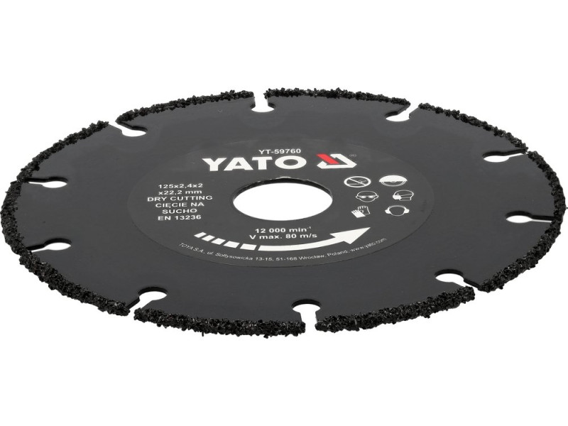 Диск пиляльний по дереву 125 мм YATO YT-59760, посадка 22,2 мм