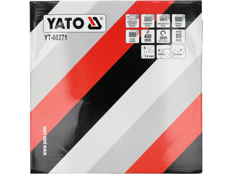 Диск алмазный отрезной по железобетону 400×25,4 мм YATO YT-60271