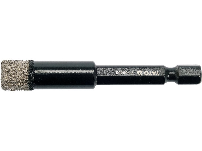 Коронка алмазна по плитці 10 мм YATO YT-60403, хвостовик HEX 1/4", до 1500 об/хв