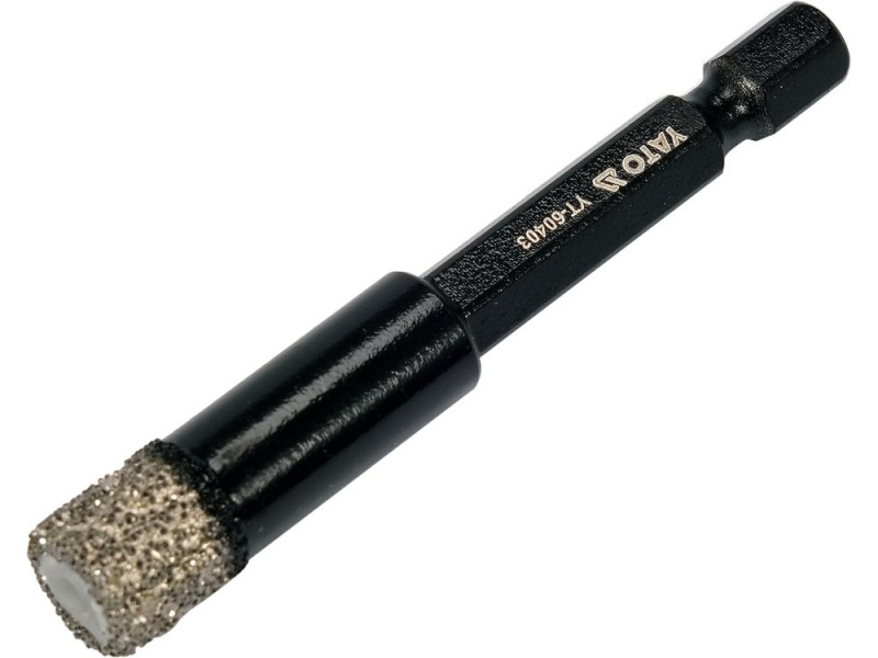 Коронка алмазна по плитці 10 мм YATO YT-60403, хвостовик HEX 1/4", до 1500 об/хв