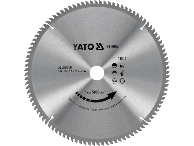 Диск пиляльний по алюмінію 300×100T×30 мм YATO YT-6097