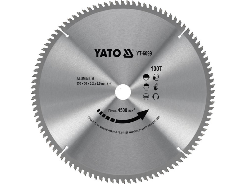 Диск пиляльний по алюмінію 350×100T×30 мм YATO YT-6099