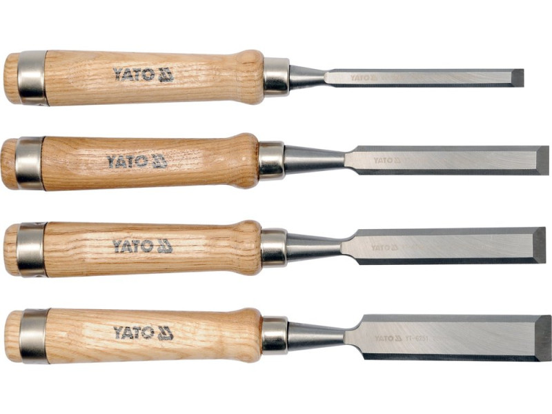 Набор стамесок плоских 4 шт YATO YT-6260, 10/16/20/25 мм, 60CrV