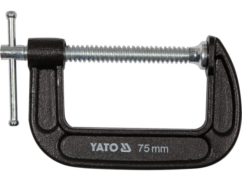 Струбцина C-подібна YATO YT-64252, розхил 75 мм (3"), зусилля 280 кг