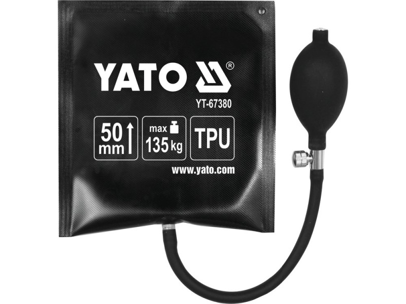 Подушка монтажна, надувна YATO для навантаження - 135 кг, висоти - 50 мм, габарити - 150х160 мм (YT-67380)