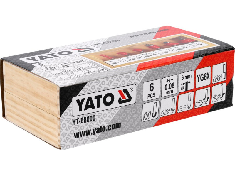 Набір фрез по дереву кромкових YATO YT-68000, 6 шт, хвостовик 6 мм