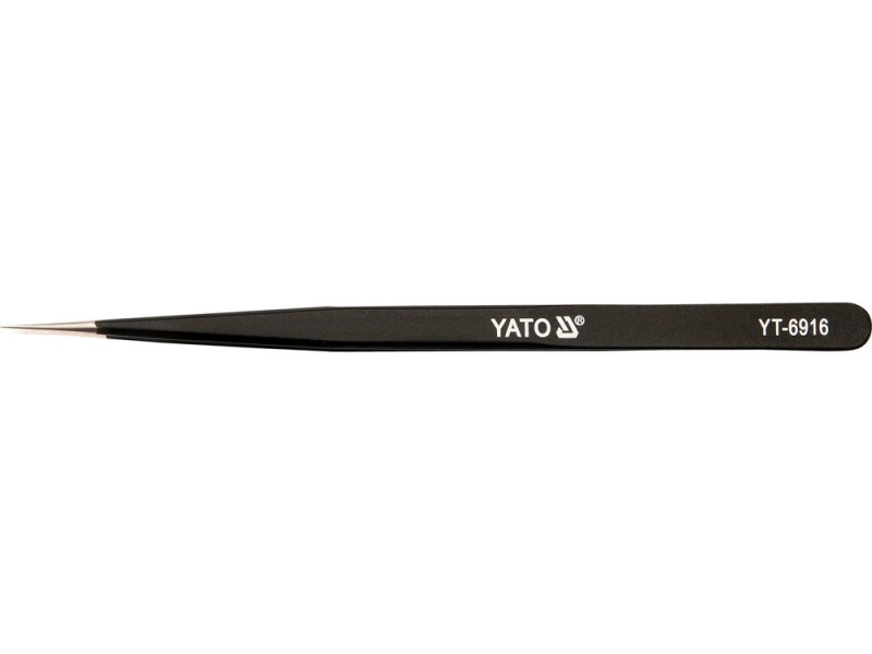 Пінцет прямий антистатичний YATO : L= 140 мм (YT-6916)