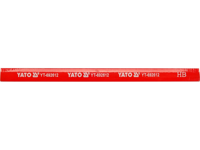 Карандаши столярные YATO: с твердостью HB, L=175х5х2 мм. 12 шт, (YT-692612)