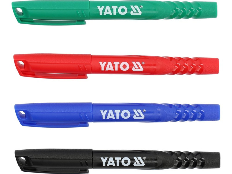 Маркери технічні YATO 4 шт, синій, червоний, чорний і зелений (YT-69304)