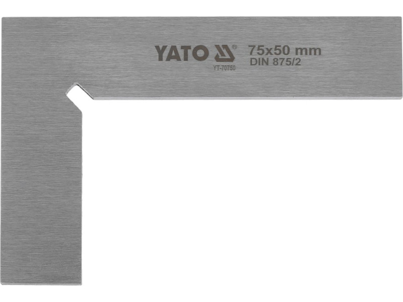 Косинець слюсарний 75×50 мм YATO YT-70750, клас точності 2, DIN 875/2
