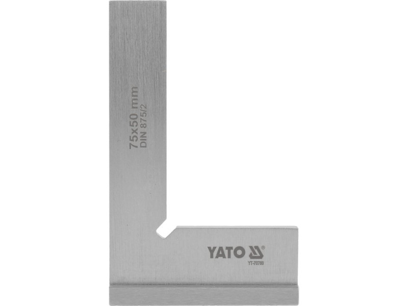 Угольник поверочный с упором 75×50 мм YATO YT-70760