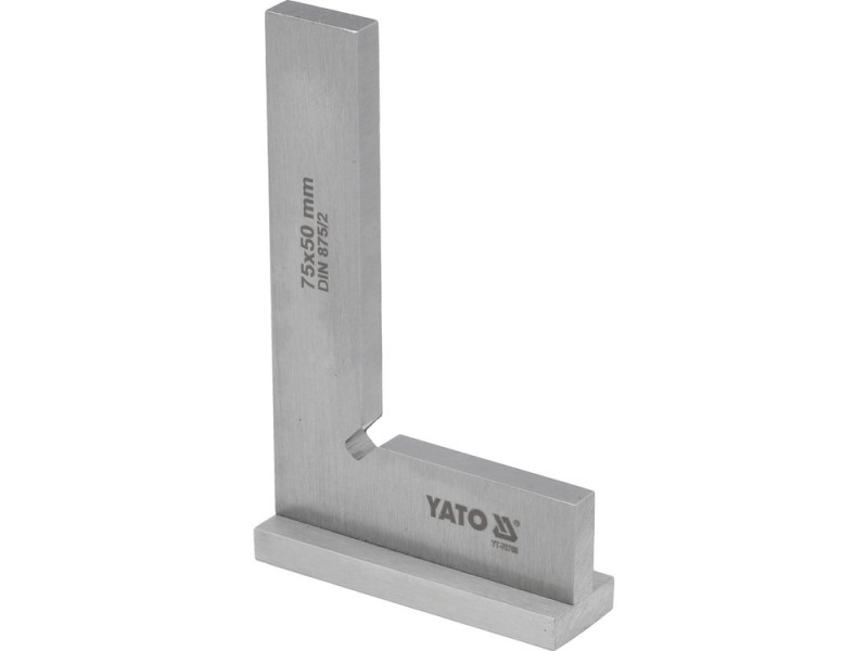 Угольник поверочный с упором 75×50 мм YATO YT-70760