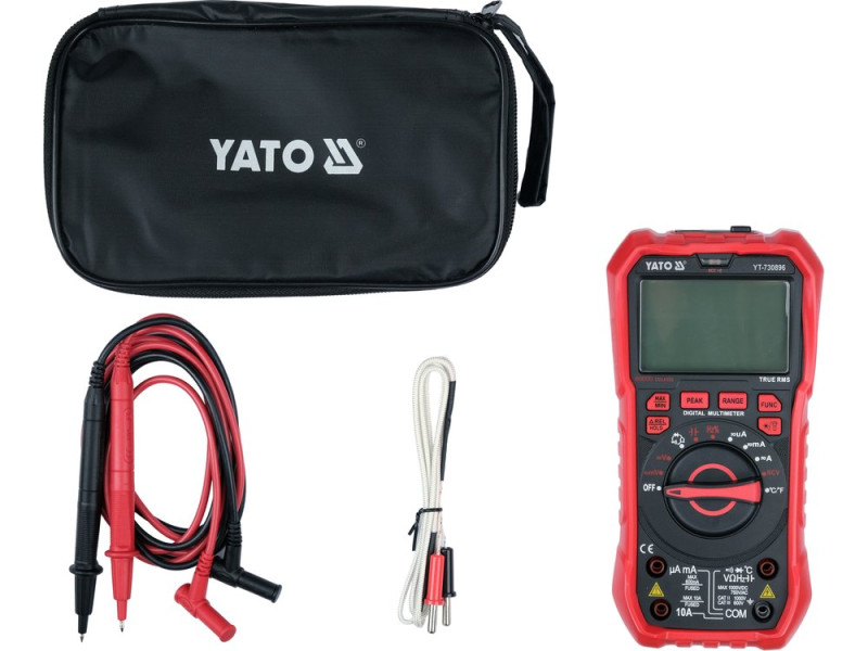 Мультиметр TRUE RMS електричних параметрів YATO з LCD-цифровим діапазоном 60000 від 3х1,5V;AAA батарея