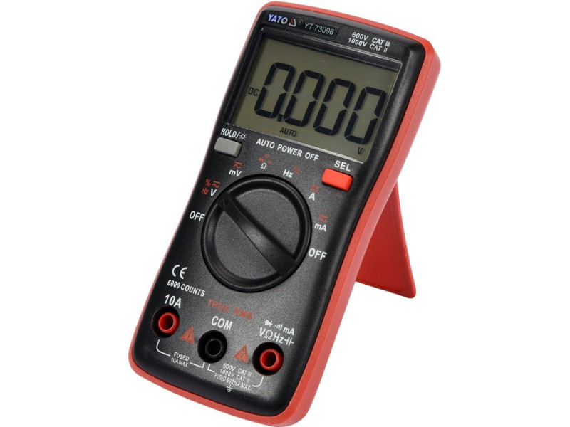 Мультиметр TRUE RMS електричних параметрів YATO з LCD-цифровим діапазоном 6000 (YT-73096)