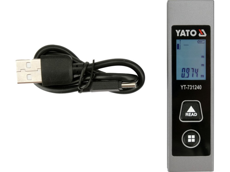 Далекомір лазерний кишеньковий YATO YT-731240, 30 м, ±5 мм, USB-C