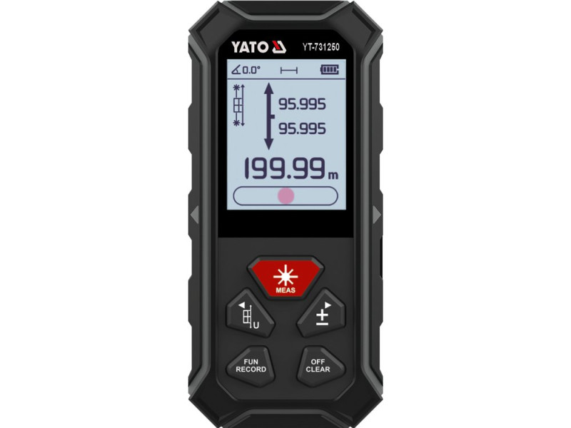 Дальномер лазерный двунаправленный YATO YT-731250, 100 м, зеленый луч