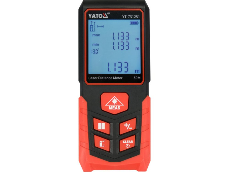 Дальномер лазерный YATO YT-731251, 50 м, ±2 мм, класс 2