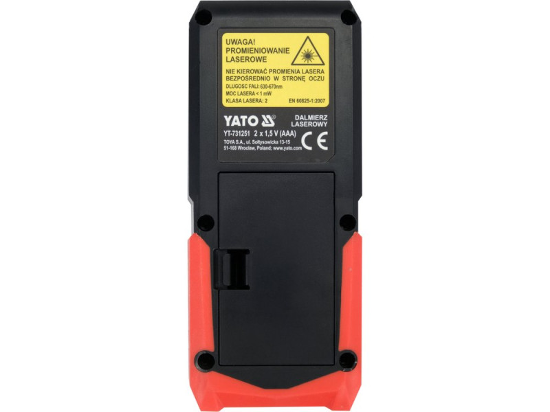 Дальномер лазерный YATO YT-731251, 50 м, ±2 мм, класс 2