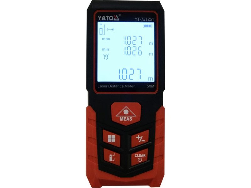 Дальномер лазерный YATO YT-731251, 50 м, ±2 мм, класс 2