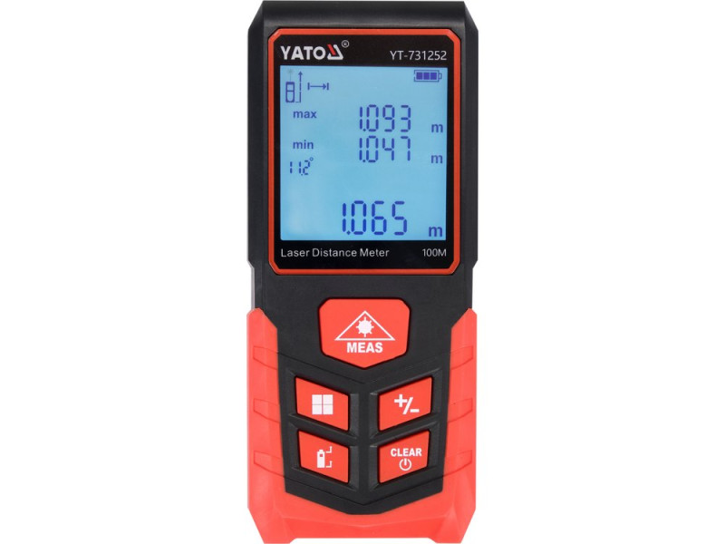 Далекомір лазерний YATO YT-731252, 100 м, ±2 мм, клас 2
