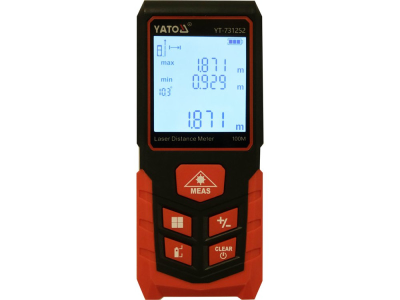 Далекомір лазерний YATO YT-731252, 100 м, ±2 мм, клас 2