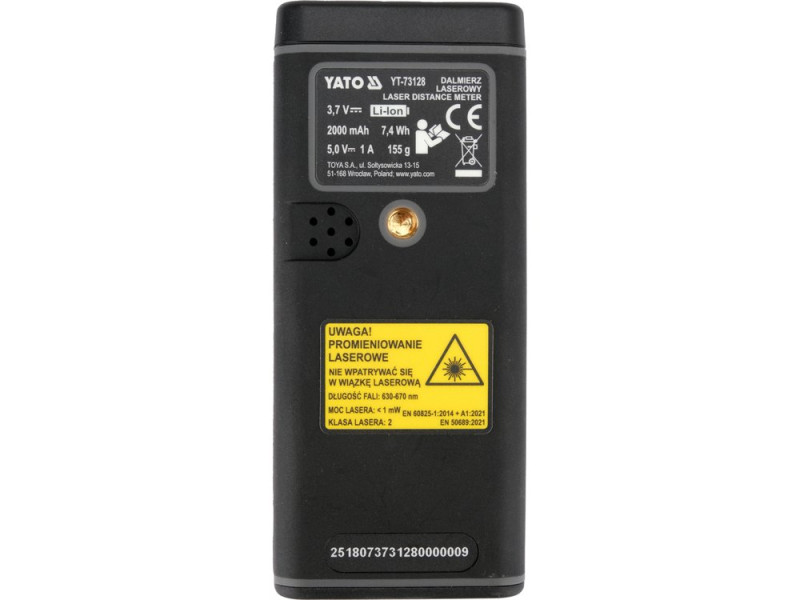 Далекомір лазерний YATO YT-73128, 120 м, ±2 мм, з камерою