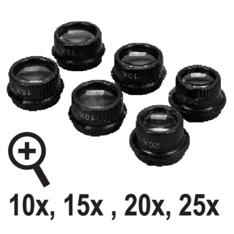 Лупи на голову з підсвіткою YATO: 2 LED, 4 пари з кратністю: х10, х15, х20, х25 (YT-73840)