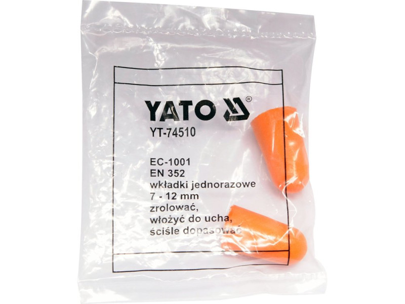 Протишумові беруші YATO: 38 дБ, поліуретанові, 200 пар. (YT-74510)