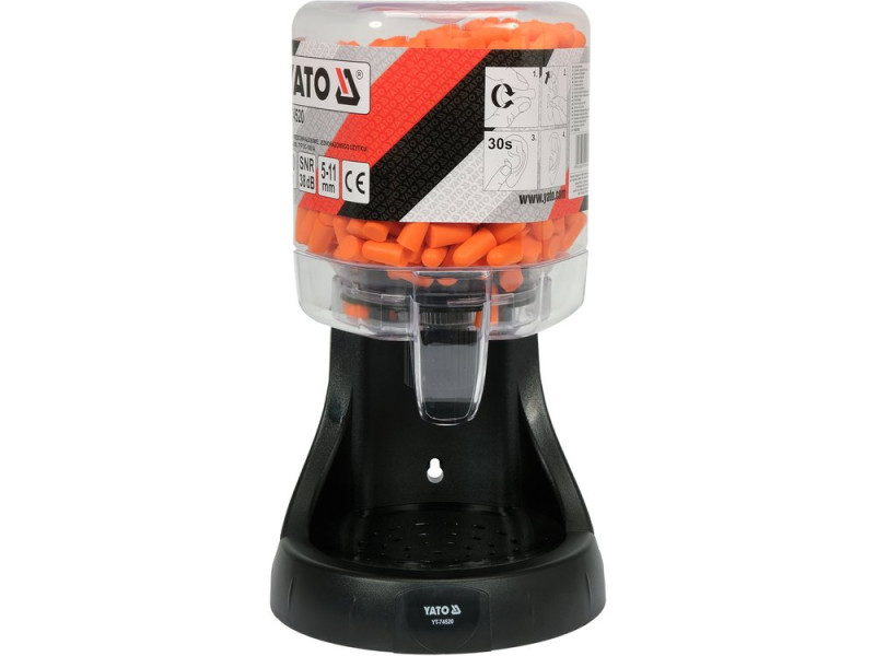 Дозатор протишумових беруш YATO:+беруші поліуретанові, Ø= 5-11 мм, 250 пар (YT-74520)